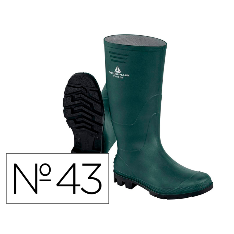 Botas deltaplus de seguridad stone pvc verde suela de tacos talla 43
