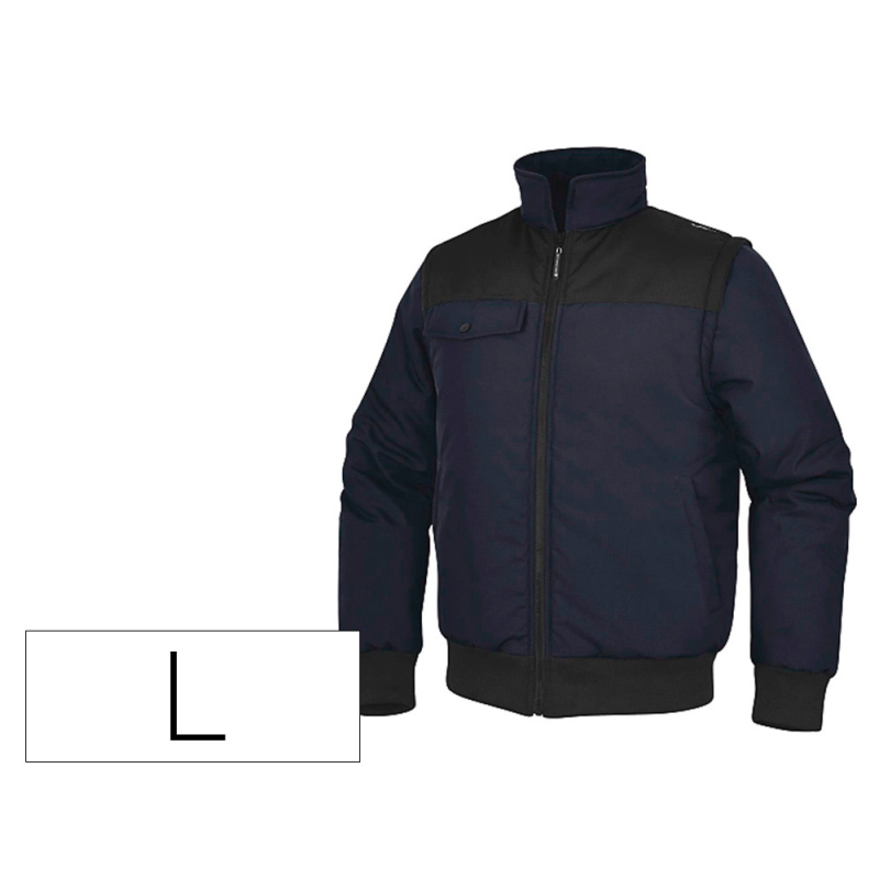 Chaleco deltaplus multibolsillos con cremallera y mangas desmontables 80% poliester 20% algodon talla l