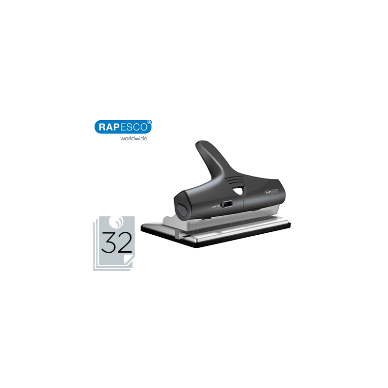 Taladrador rapesco alu 95 negro ajustable 2,3 y 4 taladros capacidad 32 hojas