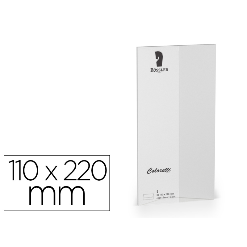Sobre rossler coloretti dl americano color gris claro 110x220 mm pack de 5 unidades