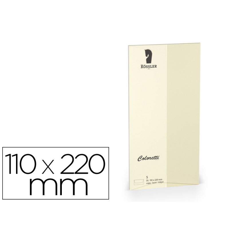 Sobre rossler coloretti dl americano color marmol crema 110x220 mm pack de 5 unidades