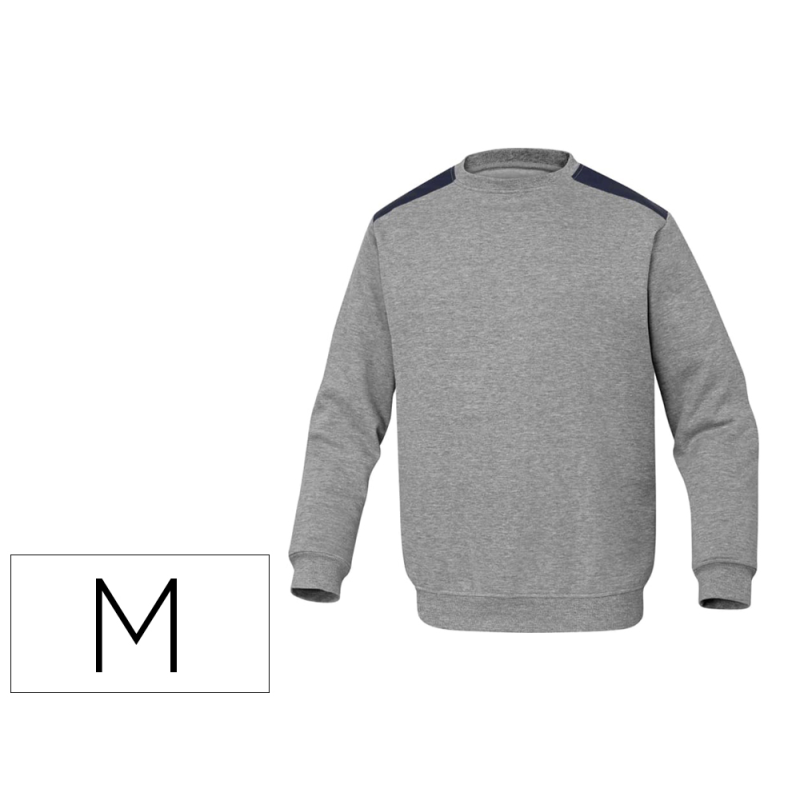 Sudadera deltaplus sweat olino con refuerzo en espalda y codos gris talla m