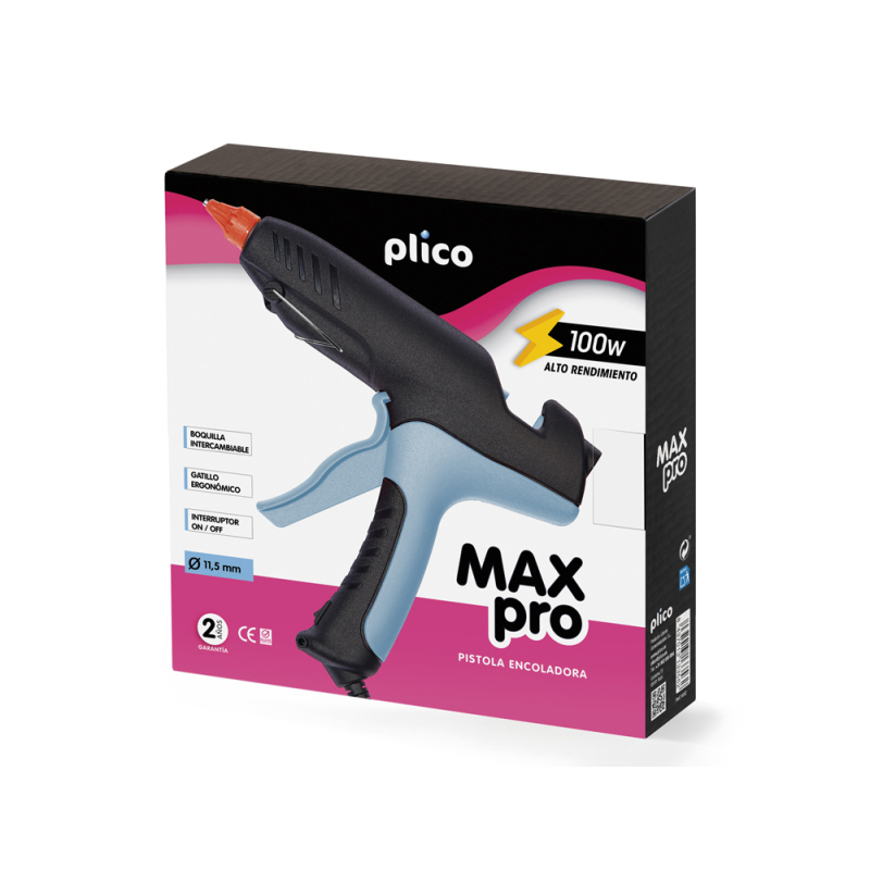 Pistola de silicona caliente plico max pro 100w