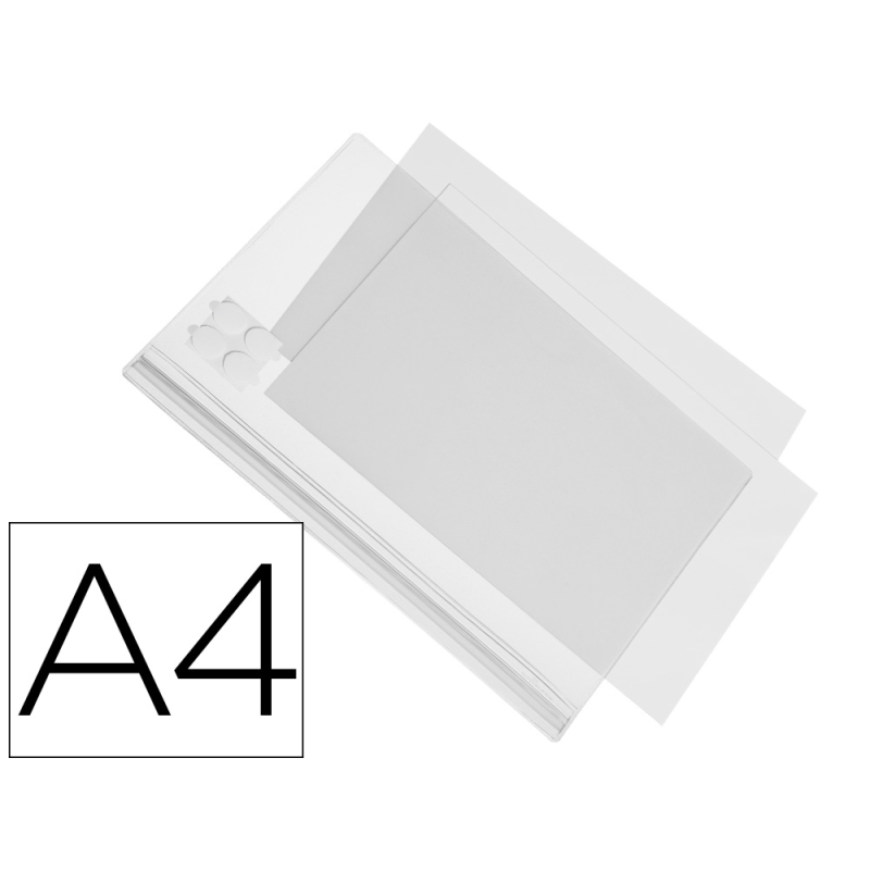 Marco porta anuncios durable adhesiva impermeable transparente din a4 pack de 5 unidades