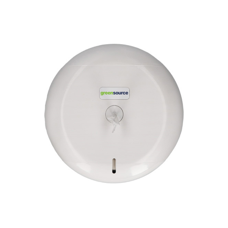 Dispensador papel higienico industrial greensource extraccion central compacto fabricado en abs blanco