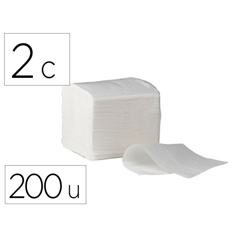 Papel higienico bunzl greensource celulosa plegado en v 2 capas caja de 40 paquetes de 200 unidades
