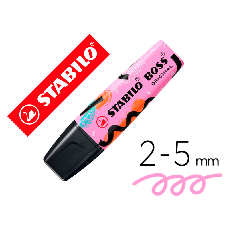 Rotulador stabilo boss fluorescente original pastel by ju schnee fucsia helado