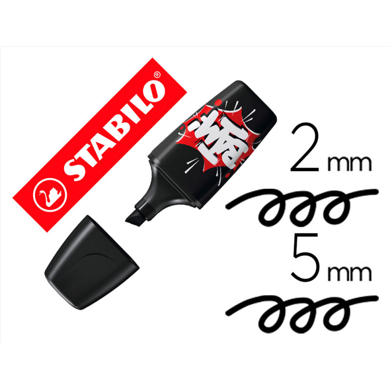 Rotulador stabilo boss mini fluorescente by snooze one negro