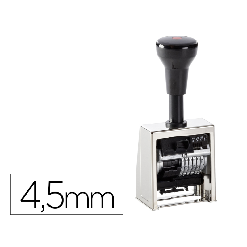 Numerador automatico reiner metalico 6 cifras altura tipo 4,5 mm
