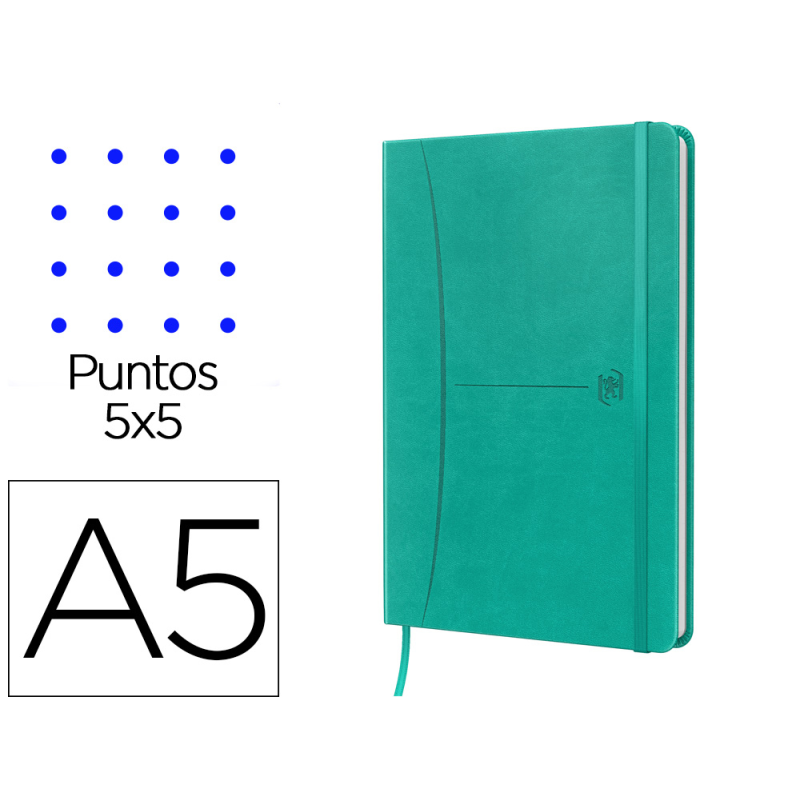 Cuaderno oxford cosida tapa extradura din a5 104 hojas rayado dots 5x5 colores surtidos