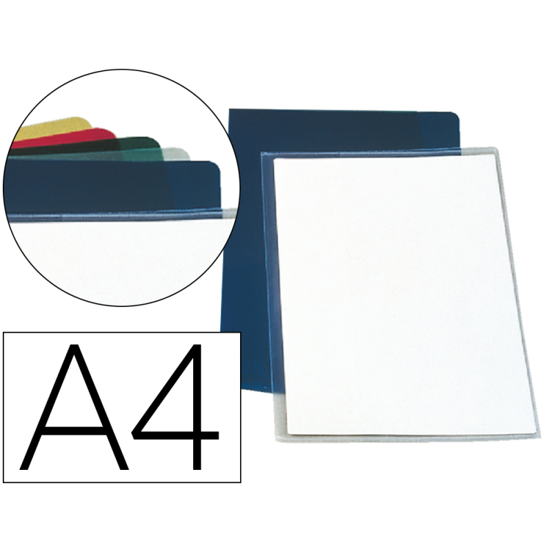 Carpeta dossier uñero plastico esselte folio pvc transparente 140 mc caja de 100 unidades