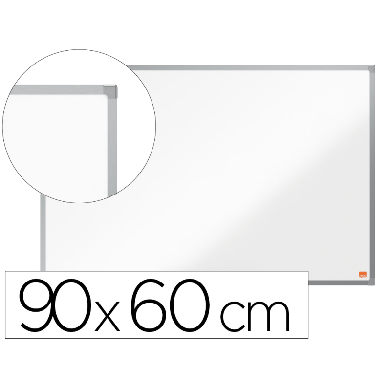 Pizarra blanca nobo essence acero lacado 900x600 mm