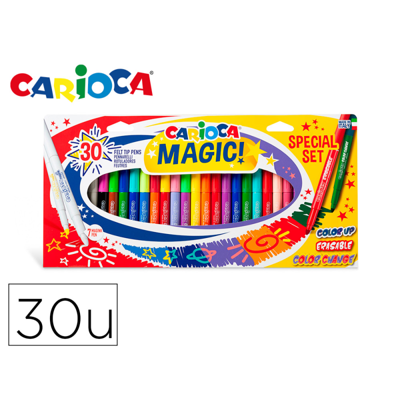 Rotulador carioca magic markers special set caja 30 unidades colores surtidos