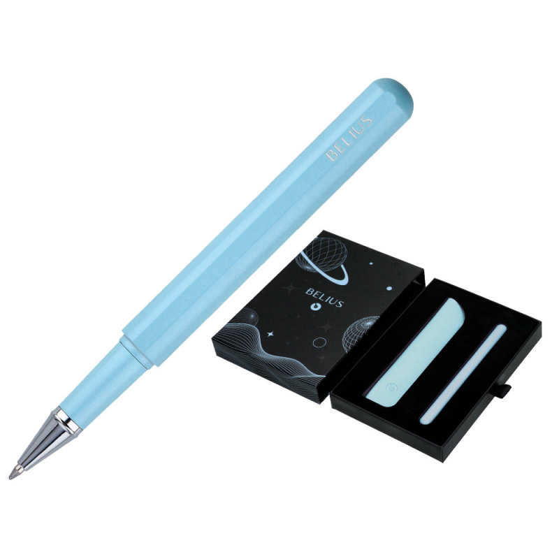 Roller y funda de similpiel belius space b color minimalista azul tinta azul caja de diseño