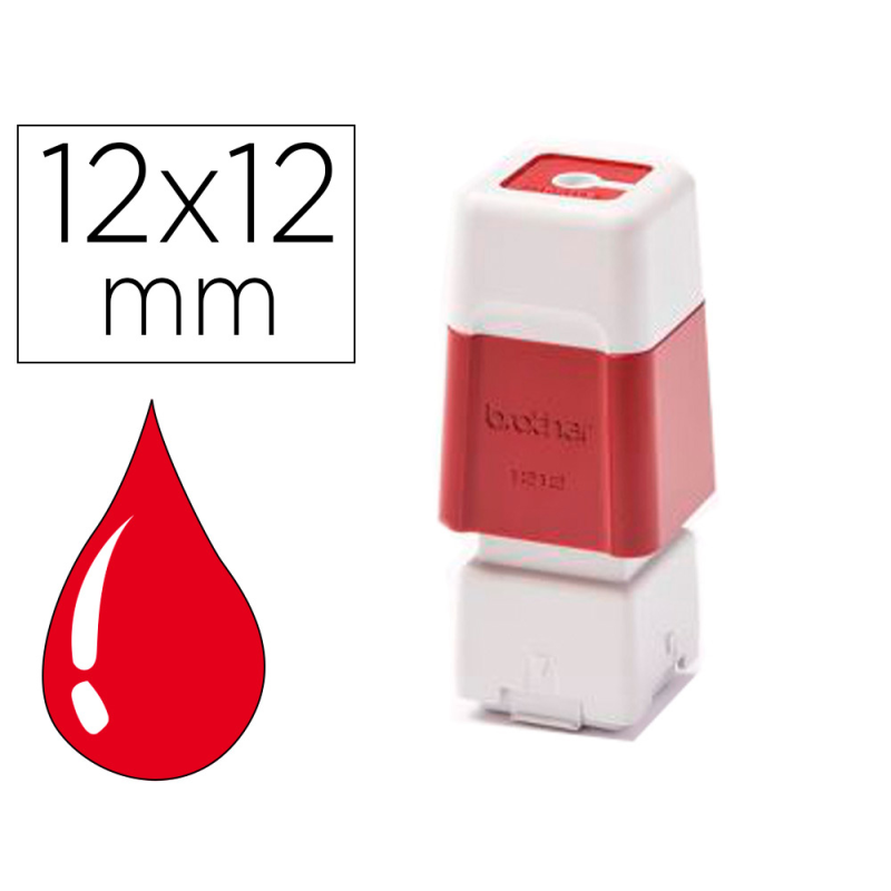 Sello automatico brother 12 mm x 12 mm rojo