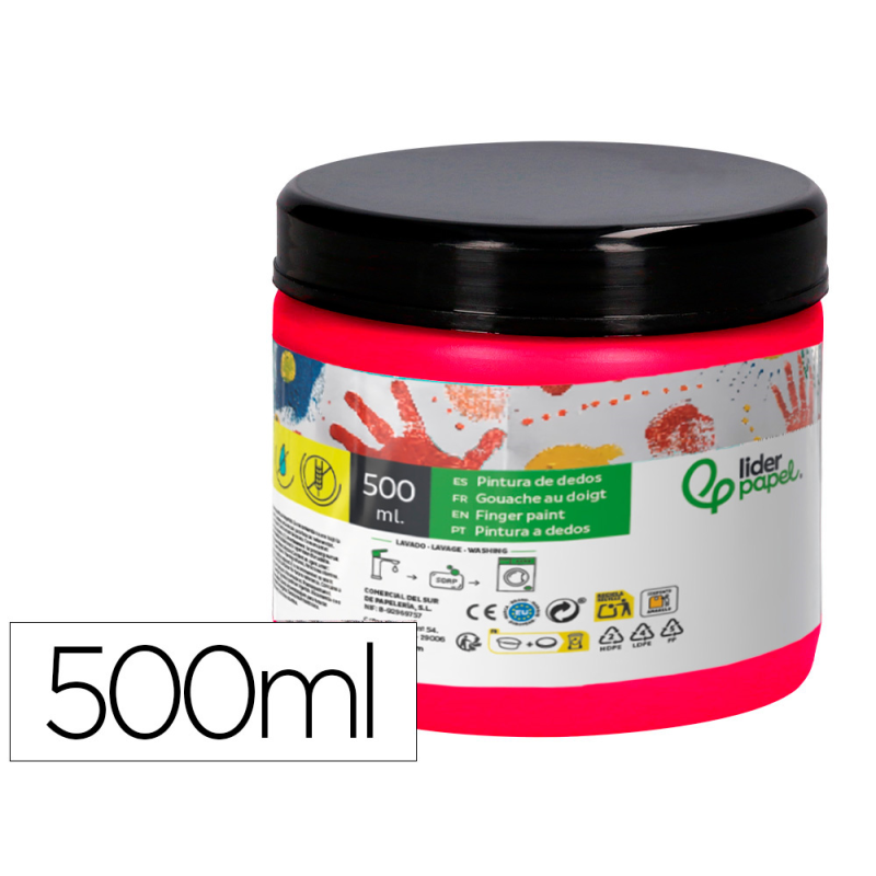 Pintura dedos liderpapel magenta tarrina de 500 cc