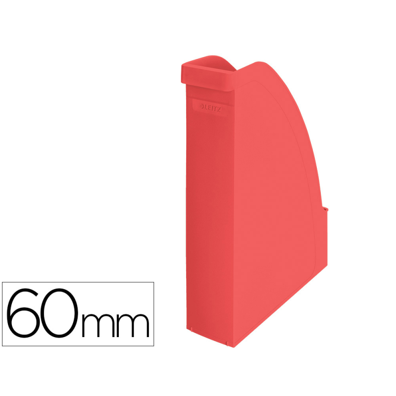 Revistero leitz recycle plastico lomo 60 mm rojo 78x308x278 mm