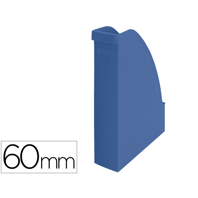 Revistero leitz recycle plastico lomo 60 mm azul 78x308x278 mm