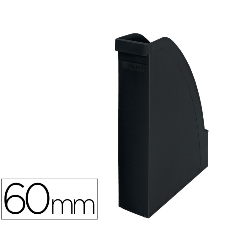 Revistero leitz recycle plastico lomo 60 mm negro 78x308x278 mm