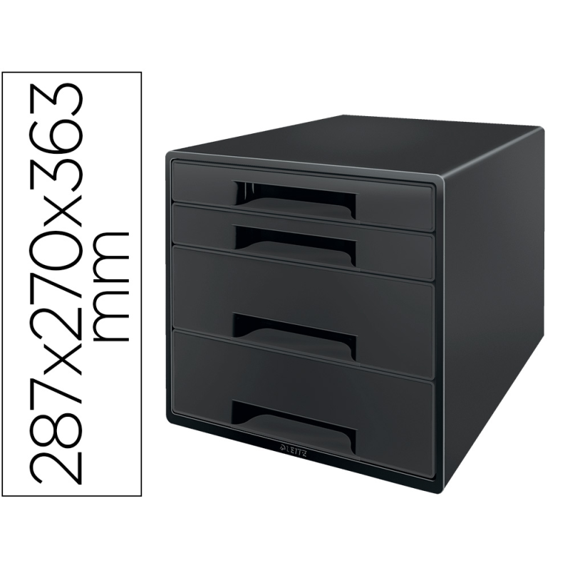 Fichero cajones de sobremesa leitz recycle 4 cajones color negro 287x270x363 mm