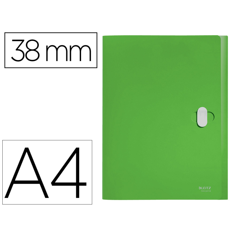 Carpeta de proyectos leitz recycle din a4 polipropileno lomo 38 mm verde