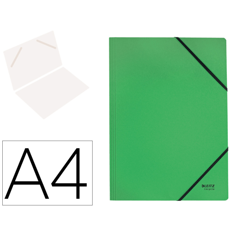 Carpeta leitz recycle gomas din a4 carton reciclable 100% verde