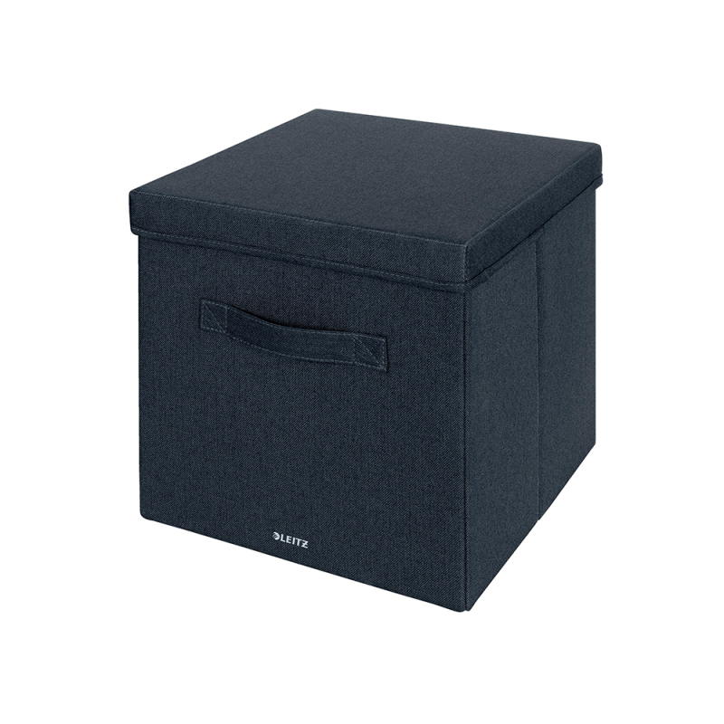 Caja de almacenaje leitz tela con tapa l dos piezas gris