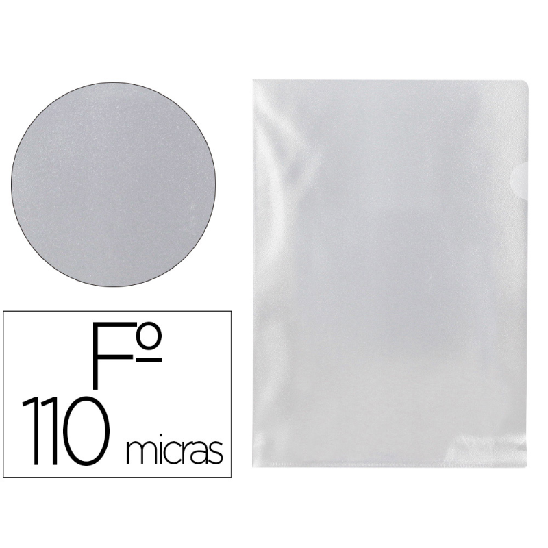 Carpeta q-connect dossier uñero plastico folio transparente 110 micras