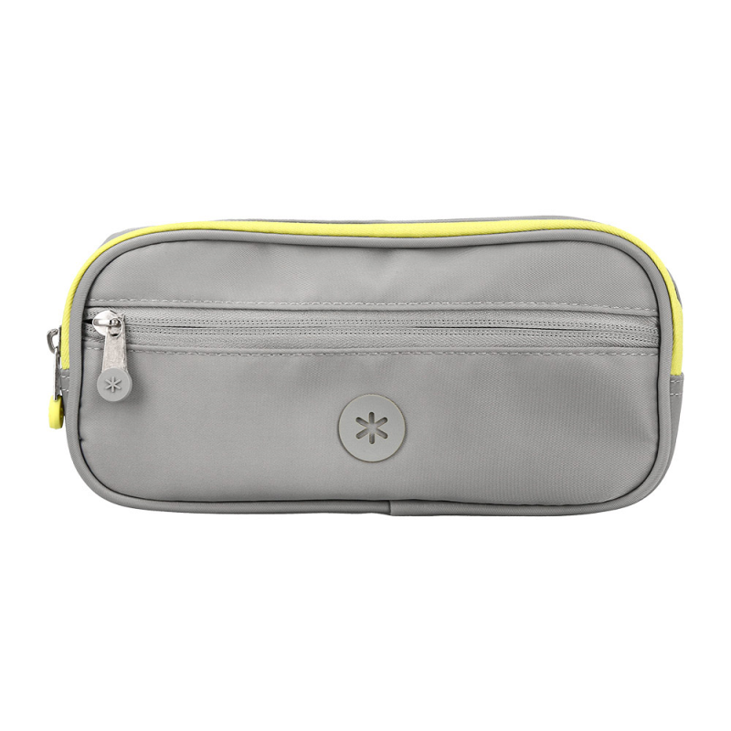 Estuche portatodo antartik fusion flex 3 cremalleras gris compañero mochila 100x60x220 mm