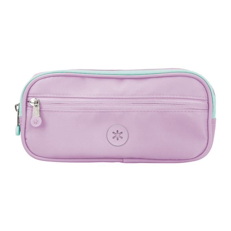 Estuche portatodo antartik fusion flex 3 cremalleras morado compañero mochila 100x60x220 mm
