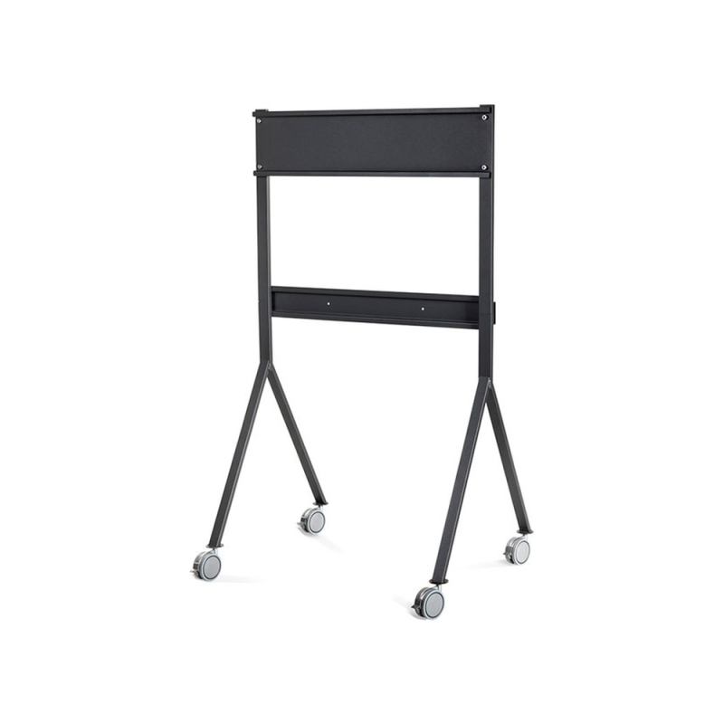 Soporte movil rocada para monitores interactivos 65/' a 86/' estructura tubo acero 4 ruedas con freno 750x650x1800