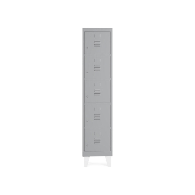 Taquilla metalica rocada 400 1 modulo x 5 puertas gris 430x500x1800 mm