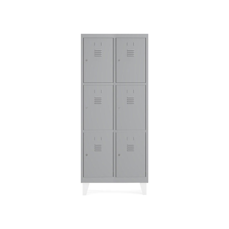 Taquilla metalica rocada 400 2 modulos x 3 puertas gris 820x500x1800 mm