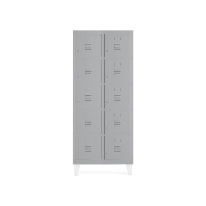 Taquilla metalica rocada 400 2 modulos x 5 puertas gris 820x500x1800 mm