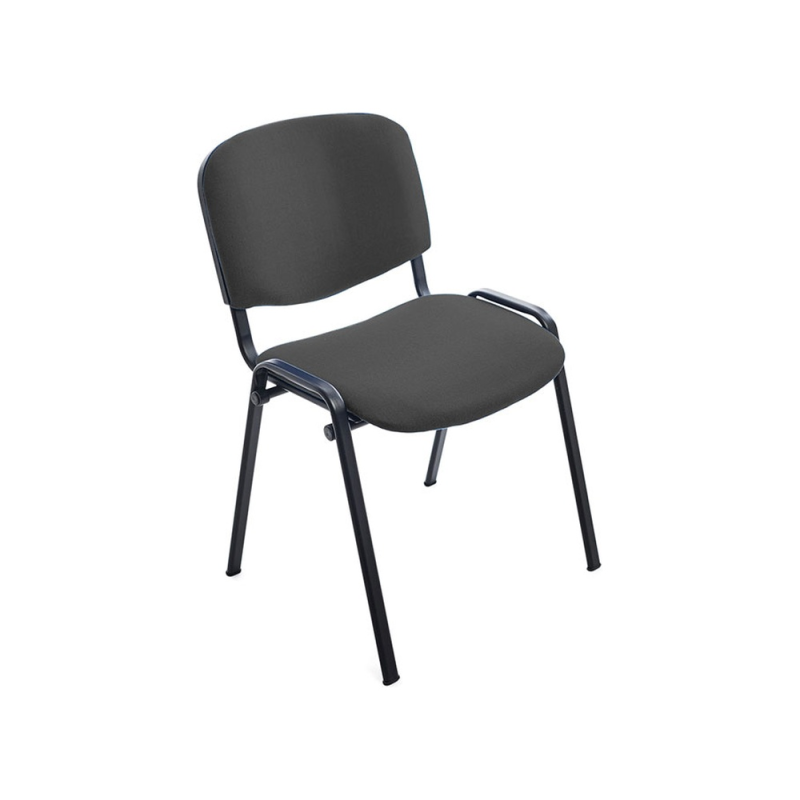 Silla rocada confidente estructura metalica asiento tela ignifuga gris 570x410x810 mm