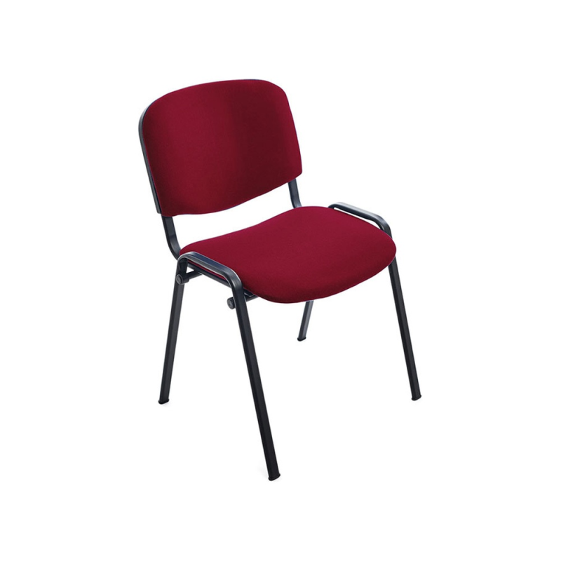 Silla rocada confidente estructura metalica asiento tela ignifuga burdeos 570x410x810 mm