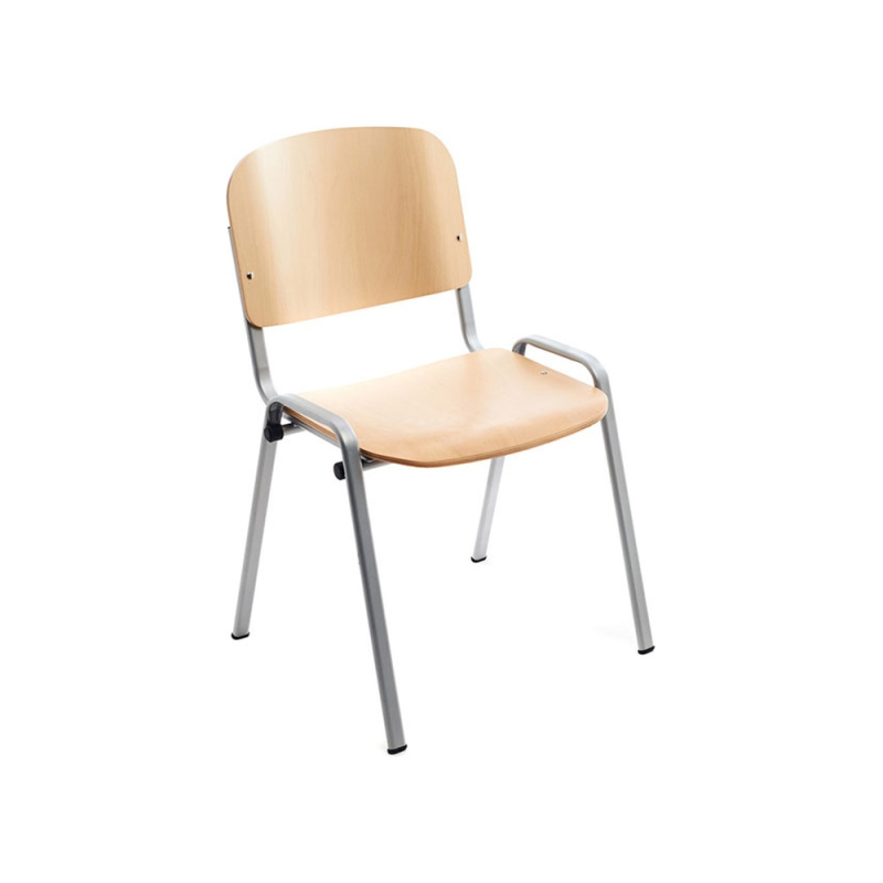 Silla rocada confidente estructura metalica asiento y respaldo madera natural 570x410x810 mm