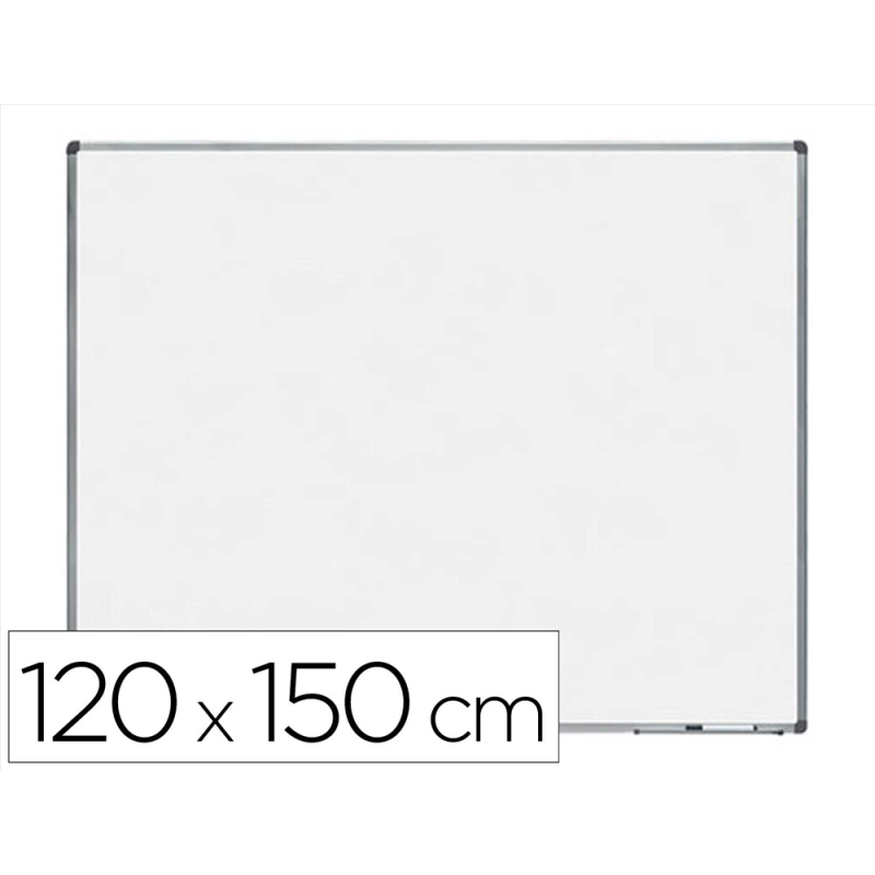 Pizarra blanca rocada lacada magnetica marco aluminio con cantoneras 120x150 cm
