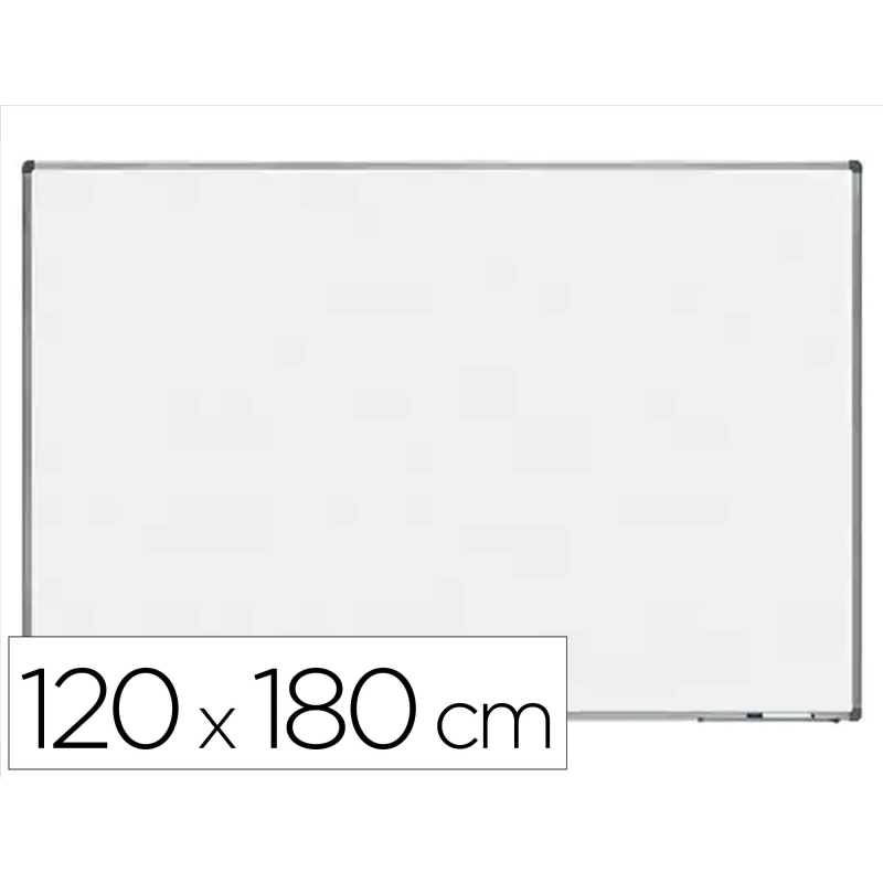 Pizarra blanca rocada lacada magnetica marco aluminio con cantoneras 120x180 cm