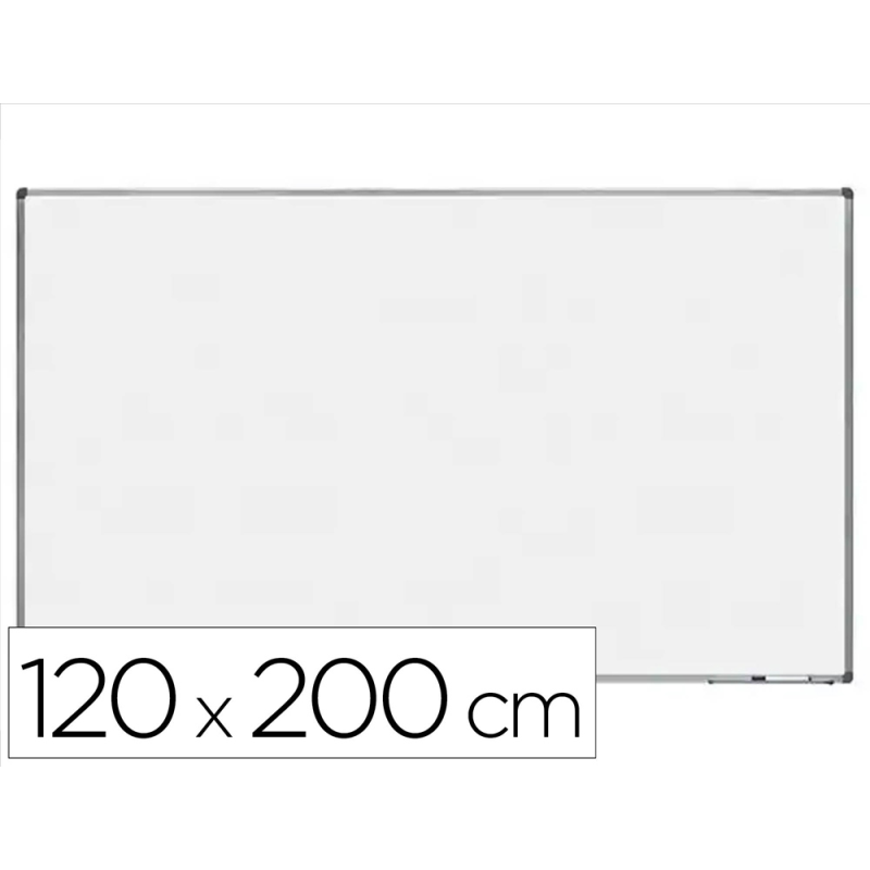 Pizarra blanca rocada lacada magnetica marco aluminio con cantoneras 120x200 cm