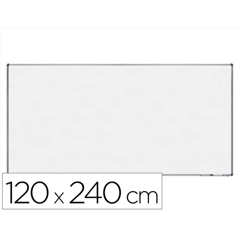 Pizarra blanca rocada lacada magnetica marco aluminio con cantoneras 120x240 cm
