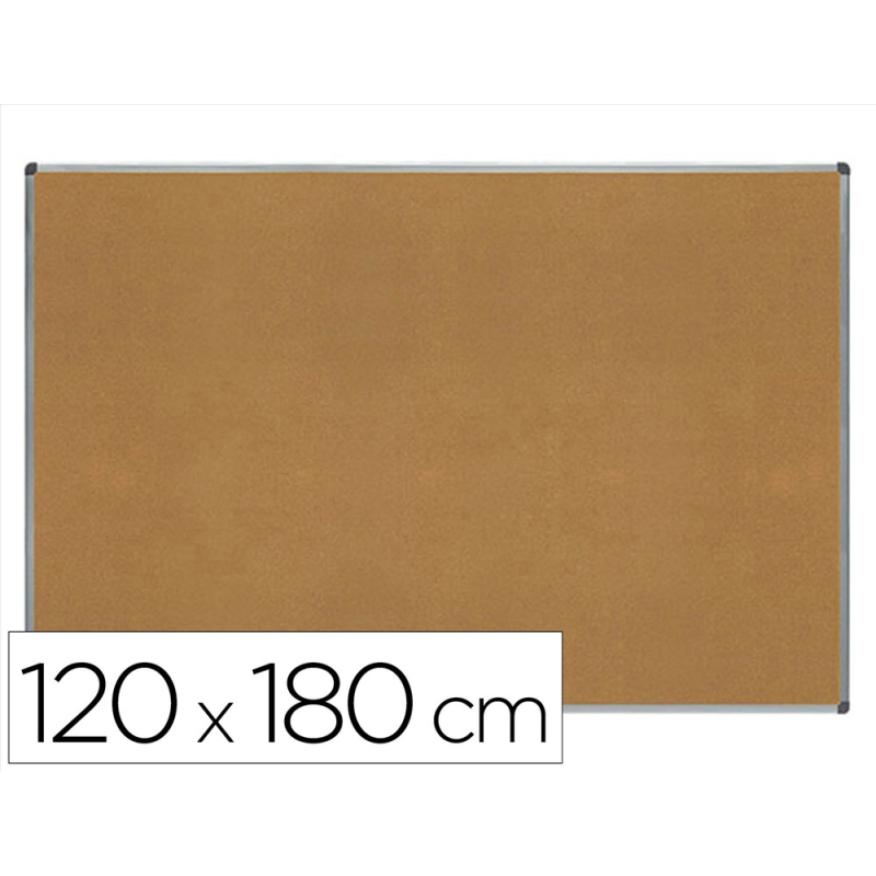 Pizarra corcho rocada marco aluminio con cantoneras 120x180 cm