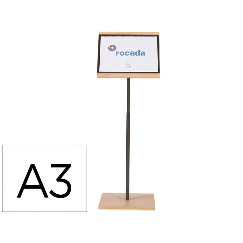 Expositor rocada de suelo serie natural magnetico rotativo 360 altura ajustable din a3