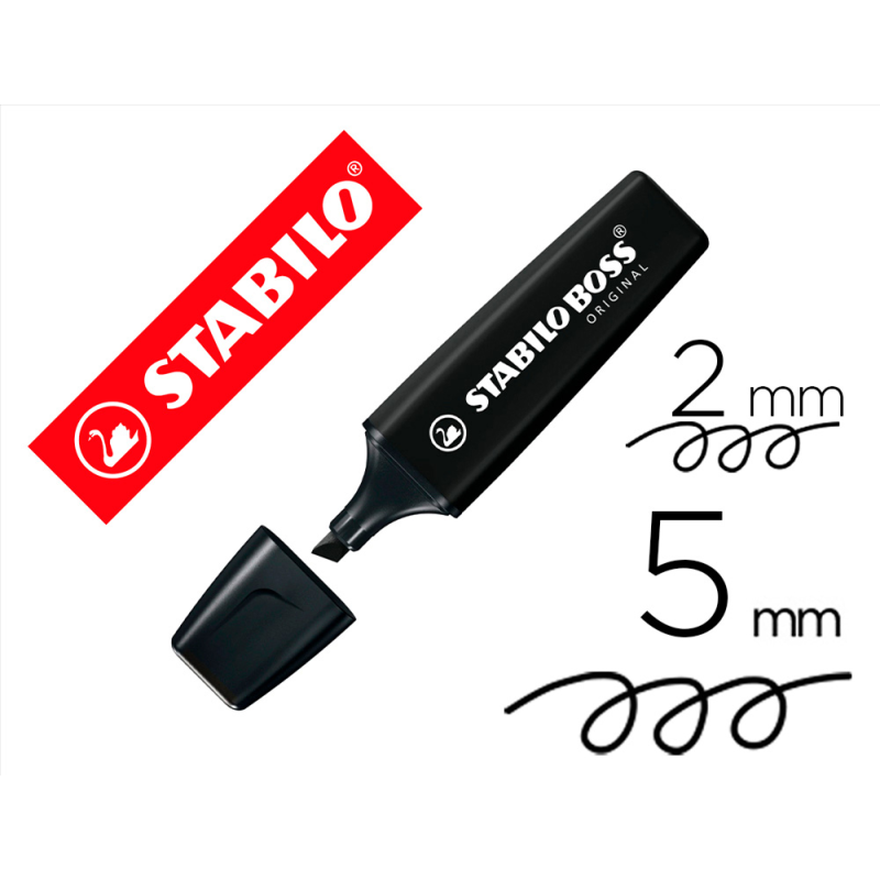 Rotulador stabilo boss pastel fluorescente nature colors negro