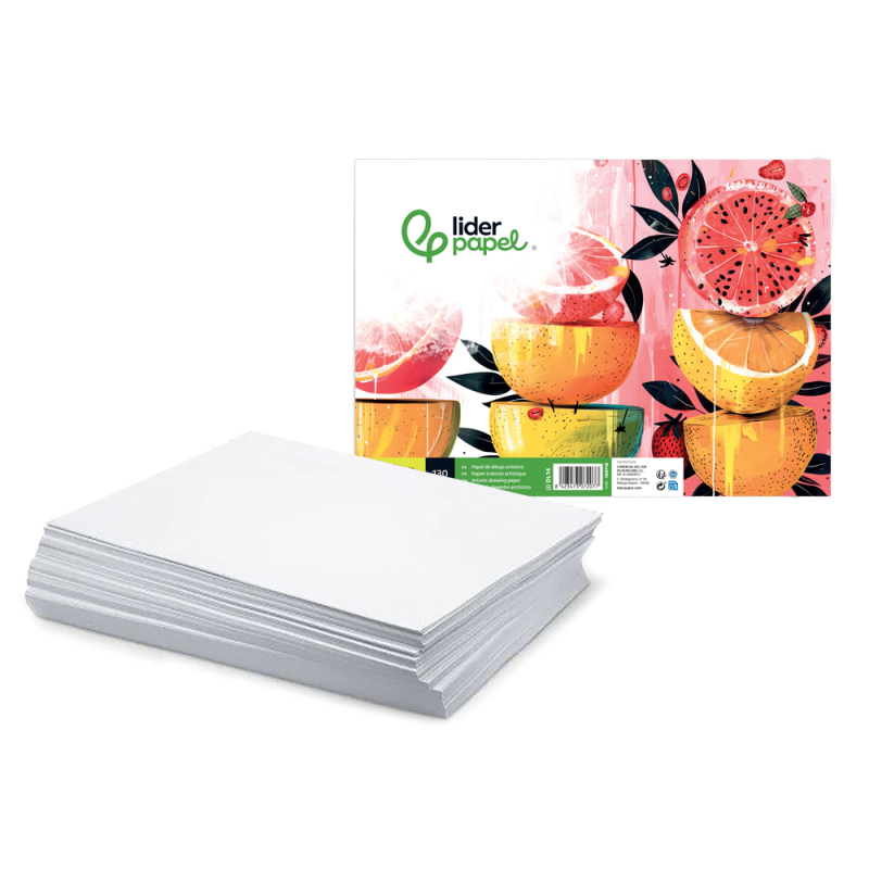 Papel dibujo liderpapel 297x420 mm 130 gr sin recuadro din a3 hoja