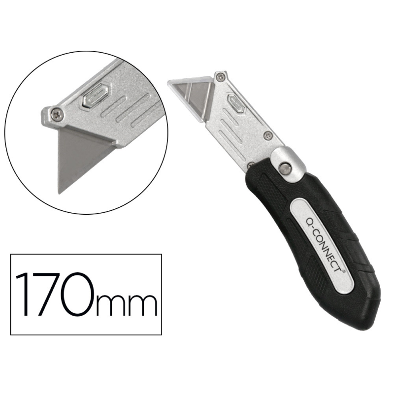 Cuter q-connect metalico ancho plegable con mango antideslizante cuchilla 19 mm xd-925 conclip blister 1 unidad