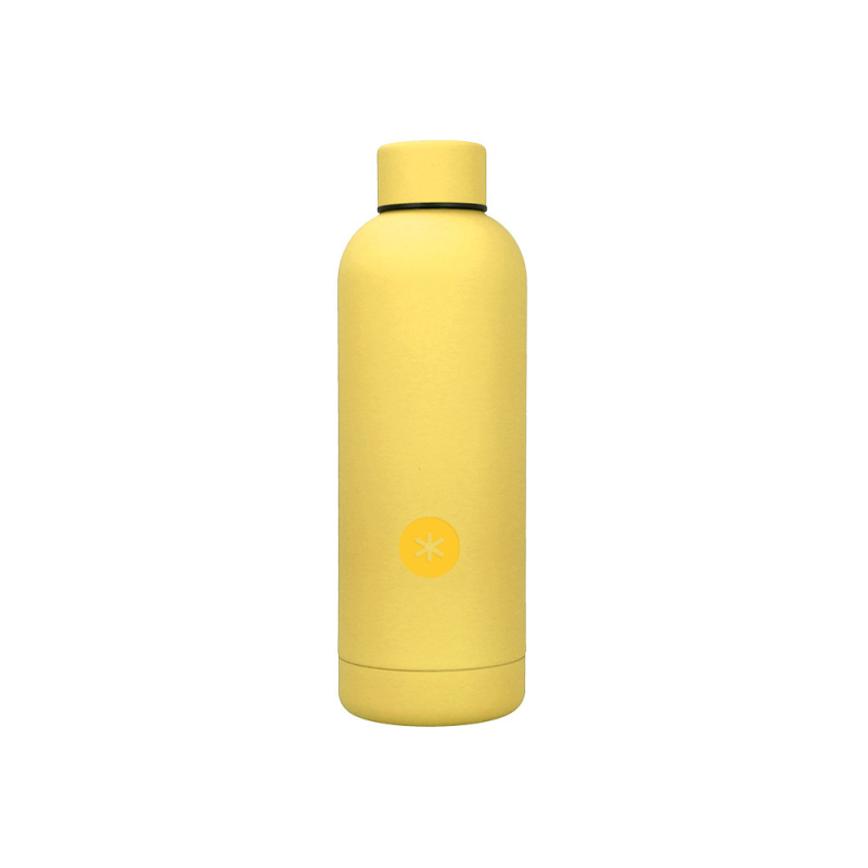 Botella portaliquidos antartik isotermica acero inoxidable libre de bpa color amarillo 500 ml