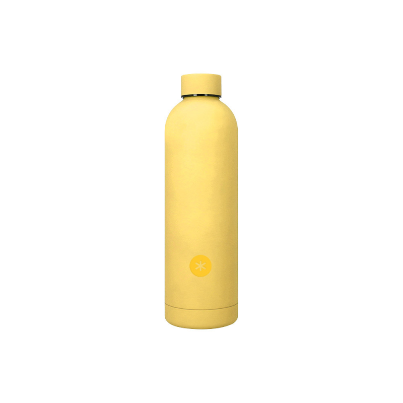 Botella portaliquidos antartik isotermica acero inoxidable libre de bpa color amarillo 750 ml