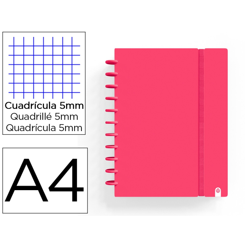 Cuaderno carchivo ingeniox foam a4 80h cuadricula rojo