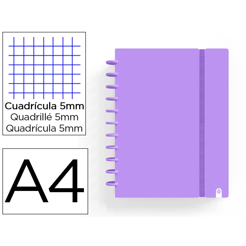 Cuaderno carchivo ingeniox foam a4 80h cuadricula violeta